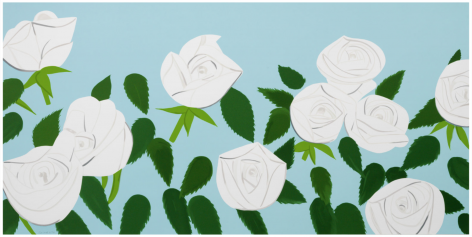 KATZ-Alex_White Roses_16-color silkscreen on paper_43x86 inches-sold