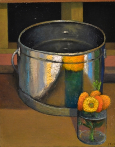 DAMIANO-Frank_Bucket with Flowers_oil on canvas_14x11