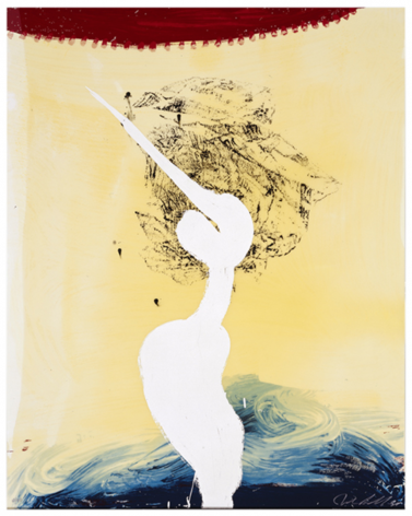 SCHNABEL-Julian_Bandini (His Foe Pursued)_hand-painted, 17-color silkscreen with poured resin_45x36 inches