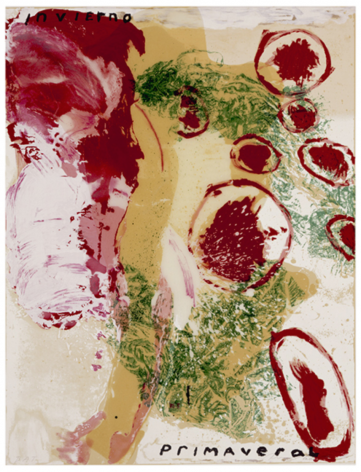 SCHNABEL-Julian_Invierno Primaveral_hand-painted, 17-color silkscreen with poured resin_40x30 inches